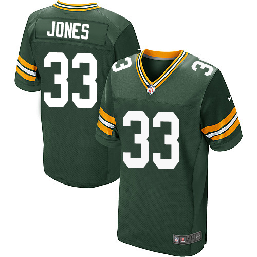 Nike Packers #33 Aaron Jones Green Team Color Men's Stitched NFL Elite Jersey - Click Image to Close